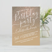 Chique donker goud sparkly glitter ombre verjaarda kaart (Staand voorkant)