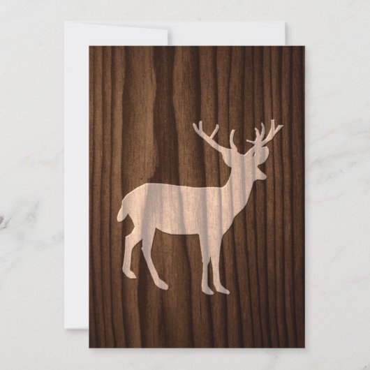 Chique donker hout herten wild leven bruiloft uitn kaart (Achterkant)