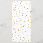 Chique Donker Paarse Bloemen Goud Confetti Bruilof Menu (Achterkant)