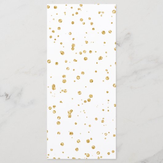Chique Donker Paarse Bloemen Goud Confetti Bruilof Menu (Achterkant)