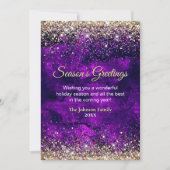 Chique donker paarse gouden glitter Kerst nieuwjaa (Voorkant)