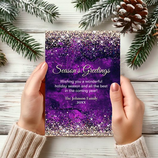 Chique donker paarse gouden glitter Kerst nieuwjaa