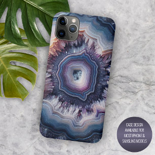 Chique Donker Paarse Violet Blauw Quartz Agaat Pat Case-Mate iPhone Case