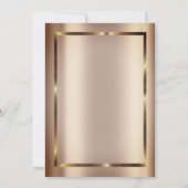 Chique Donker Rozen Goud Lijst Zwart Quinceañera Kaart (Achterkant)