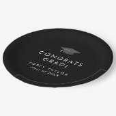 Chique Donker Zwart Afstudeerder Pet Congrats Afst Papieren Bordje (Gekanteld)