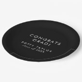 Chique donker zwart Congrats Afstudeerder Afstuder Papieren Bordje (Gekanteld)