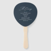 Chique donkerblauwe bruiloft programma fan handwaaier (Achterkant)