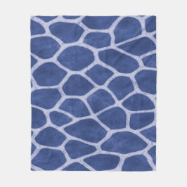 Chique donkerblauwe giraffendruk fleece deken
