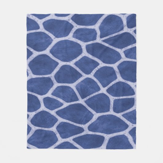 Chique donkerblauwe giraffendruk fleece deken (Voorkant)