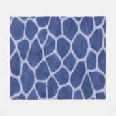 Chique donkerblauwe giraffendruk fleece deken (Voorkant (Horizontaal))