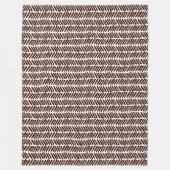 Chique donkerbruin wit Abstract Chevron Art Stripe Fleece Deken (Voorkant)