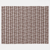 Chique donkerbruin wit Abstract Chevron Art Stripe Fleece Deken (Voorkant (Horizontaal))