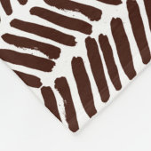 Chique donkerbruin wit Abstract Chevron Art Stripe Fleece Deken (Hoek)