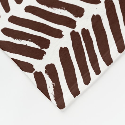 Chique donkerbruin wit Abstract Chevron Art Stripe Fleece Deken (Hoek)