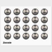Chique Donkere Kant Lint Bruidsfeest Ronde Sticker (Vel)