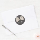 Chique Donkere Kant Lint Bruidsfeest Ronde Sticker (Envelop)