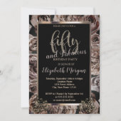 Chique donkere Rozen Lijst 50ste verjaardagsfeestj Kaart (Voorkant)