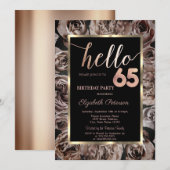 Chique donkere Rozen zwart 65e verjaardag Kaart (Voorkant / Achterkant)