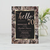 Chique donkere Rozen zwart 70e verjaardag Kaart (Staand voorkant)