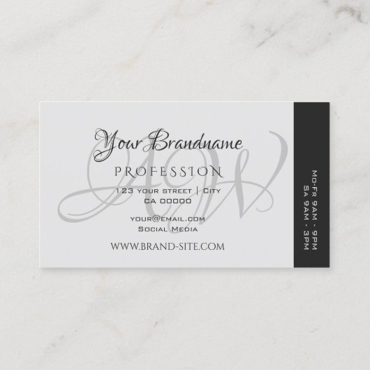 Chique donkergrijs en lichtgrijs kleurrijke strepe visitekaartje (Achterkant)