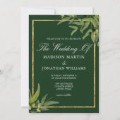 Chique donkergroen goud botanische wijnstok herfst kaart (Voorkant)