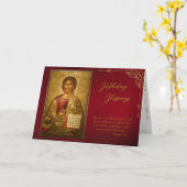 Chique donkerrode decoratieve lijst Orthodoxe verj Kaart (Gele Bloem)