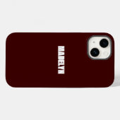 Chique donkerrode en witte script Persoonlijke naa Case-Mate iPhone Case (Achterkant (horizontaal))