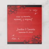 Chique donkerrode gotische hibiscus bloemengevouwe plaatskaartje (Buitenkant ongevouwen)