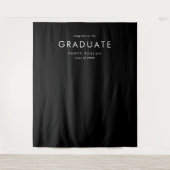 Chique donkerzwart Afstuderen Afstuderen foto acht Wandkleed (Voorkant)