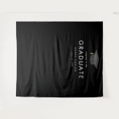 Chique donkerzwart Pet Afstuderen foto achtergrond Wandkleed (Voorkant (horizontaal))