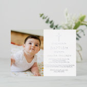 Chique doop foto folie uitnodiging (Staand Voorkant)