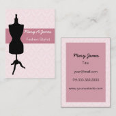 Chique dressmaker Mannequin Visitekaartjes (Voorkant / Achterkant)