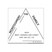 Chique driehoek familienaam rubberstempel (Afrduk)