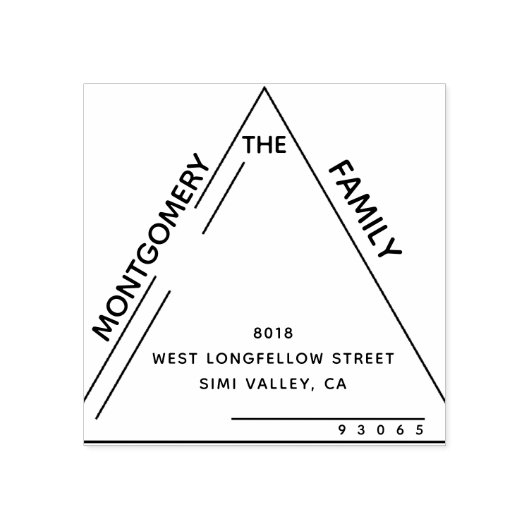 Chique driehoek familienaam rubberstempel (Afrduk)