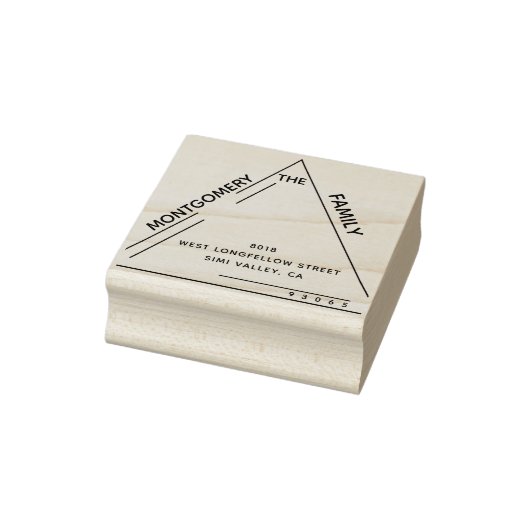 Chique driehoek familienaam rubberstempel (Stempel)