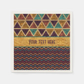 Chique driehoeken Chevrons Fake Glitter Gold Folie Servet (Voorkant)
