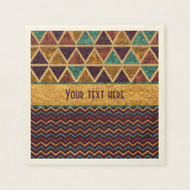 Chique driehoeken Chevrons Fake Glitter Gold Folie Servet