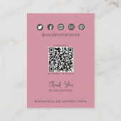 Chique Dusky Roze Blad Sieraden Haarclip Display K Contactkaartje (Achterkant)