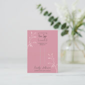 Chique Dusky Roze Blad Sieraden Haarclip Display K Contactkaartje (Staand voorkant)