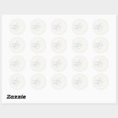Chique Dusty Blauw & Ivoor Script Bruiloft Ronde Sticker (Vel)