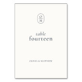 Chique Ebony en Ivory Monogram Tafelkaart Kaart (Achterkant)