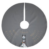 Chique eenvoudig grijs | Grappige Winter Llama Sch Kerstboom Rok (Voorkant)