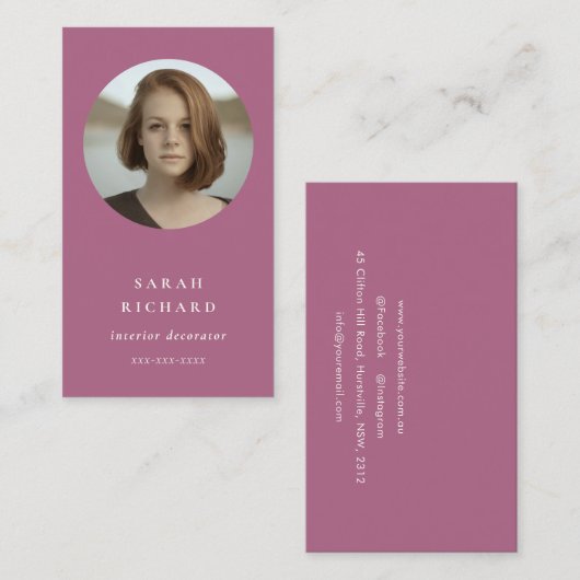 Chique eenvoudig minimaal Roos roze professionele  Visitekaartje (Voorkant / Achterkant)