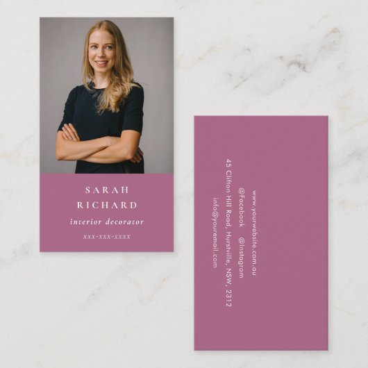 Chique eenvoudig minimaal Roos roze professionele Visitekaartje (Voorkant / Achterkant)