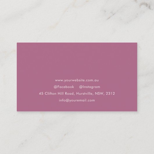 Chique eenvoudig minimaal Roos roze professionele  Visitekaartje (Achterkant)