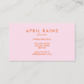 Chique Eenvoudig Roze Sinaasappel Regenbogen BESTE Visitekaartje (Achterkant)