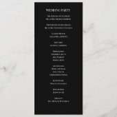Chique Eenvoudig Zwart-Wit Huwelijk Liefde Script Programmakaart (Achterkant)