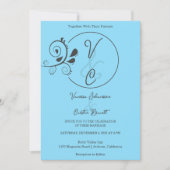 Chique eenvoudige bloemenbruiloft uitnodiging (Voorkant)