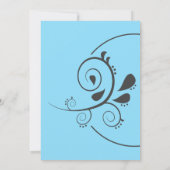 Chique eenvoudige bloemenbruiloft uitnodiging (Achterkant)