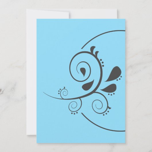 Chique eenvoudige bloemenbruiloft uitnodiging (Achterkant)